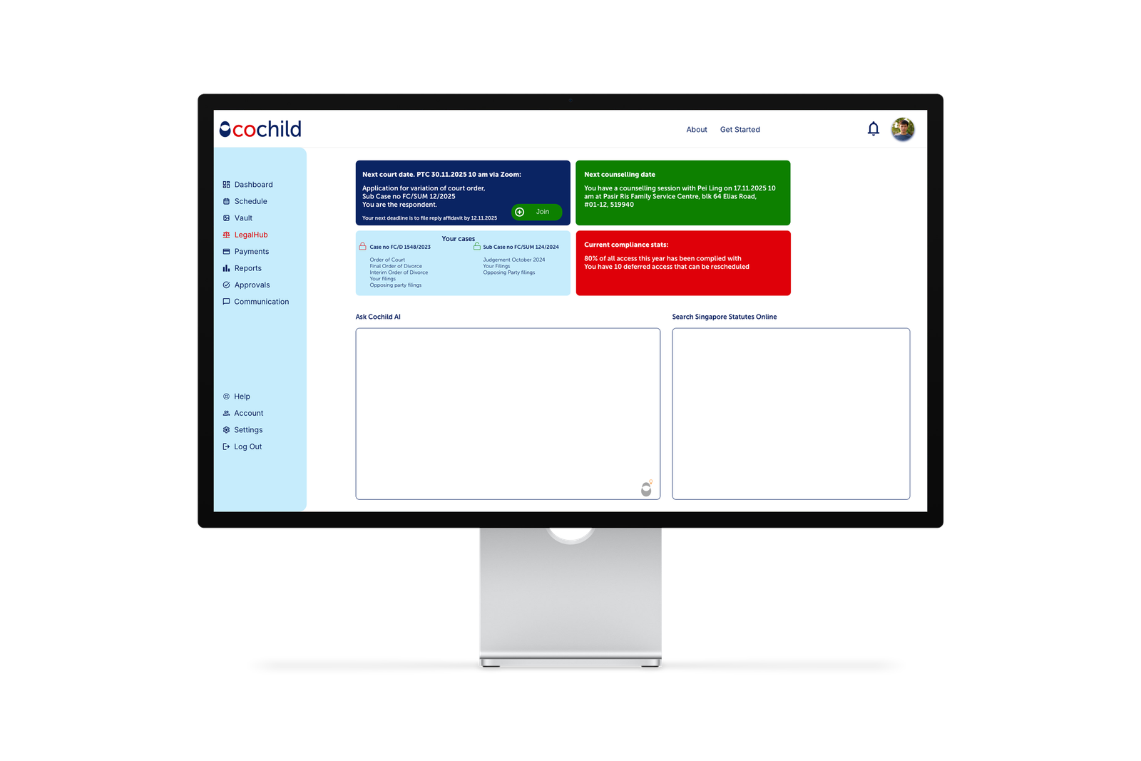 Cochild LegalHub Dashboard
